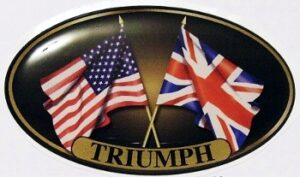 Crossed Flags Domed  Decal  3" X 1.79" Oval